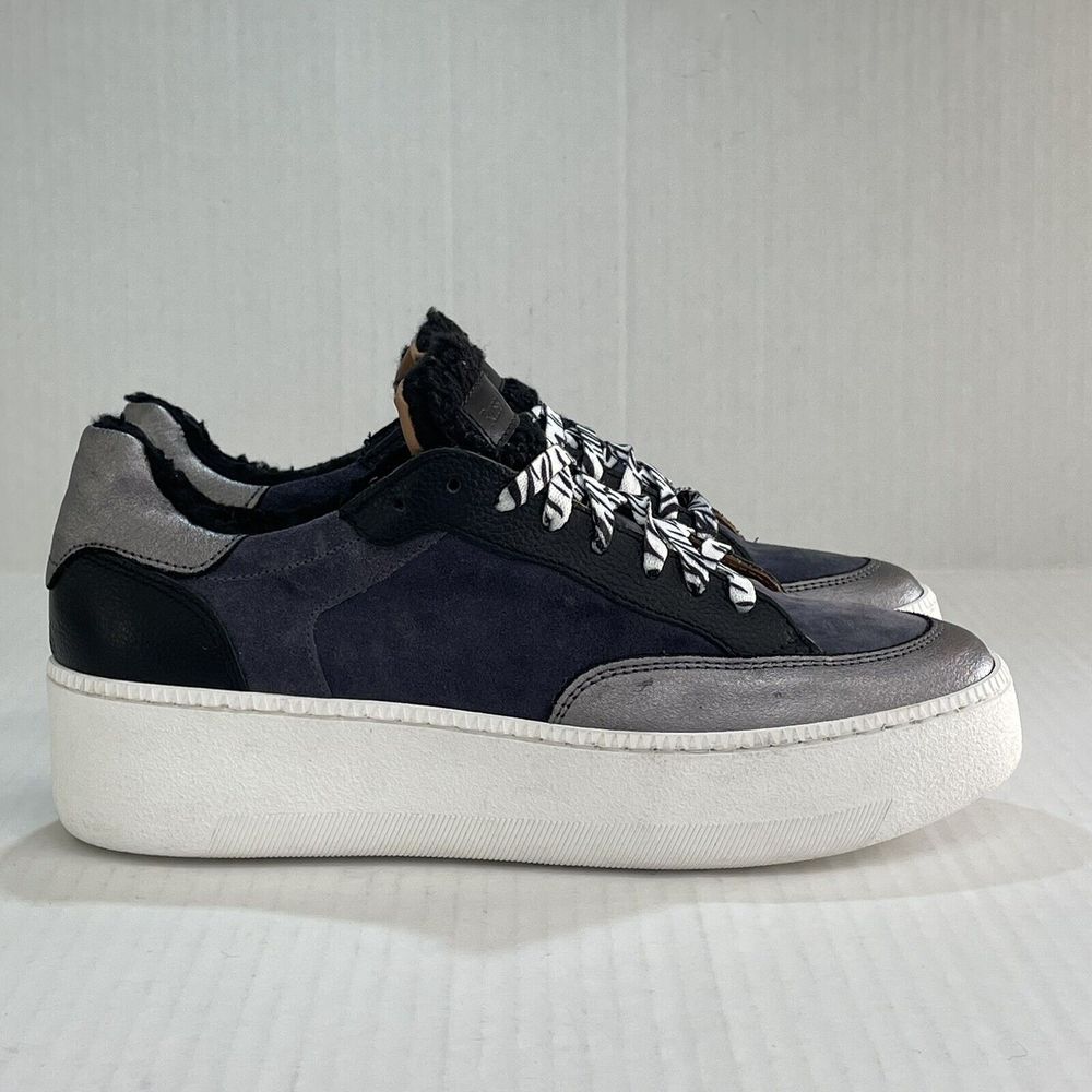 RUSSELL & BROMLEY PARK LACE Lace Up Platform Sneakers Shearling Trim EU 42 US 11 - Picture 6 of 14